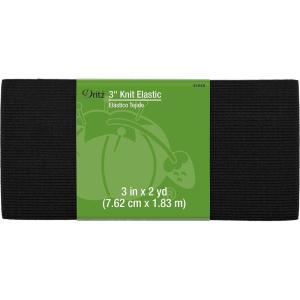 imageDritz 3quot 2Yards Long Black Knit Elastic