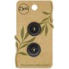 imageDritz Round 23mm 6 Recycled Leather Buttons 23 mm Medium Brown 6 CountBlack