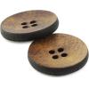 imageDritz Round 23mm 6 Recycled Leather Buttons 23 mm Medium Brown 6 CountMedium Brown