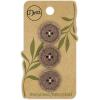 imageDritz Round Stitch Natural 9 Recycled Cotton Buttons 20mm 1316quot 9 CountDark Brown