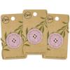 imageDritz Round Stitch Natural 9 Recycled Cotton Buttons 20mm 1316quot 9 CountMauve