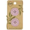 imageDritz Round Stitch Natural 9 Recycled Cotton Buttons 20mm 1316quot 9 CountMauve