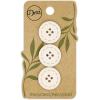 imageDritz Round Stitch Natural 9 Recycled Cotton Buttons 20mm 1316quot 9 CountNatural