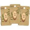 imageDritz Grain Oval Light Brown 3 Sustainable Wood Buttons 50mm 2quot 3 Count