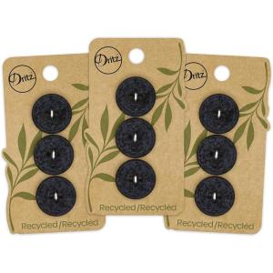 imageDritz Round Stitch Natural 9 Recycled Cotton Buttons 20mm 1316quot 9 CountBlack