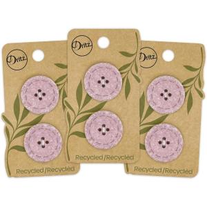 imageDritz Round Stitch Natural 9 Recycled Cotton Buttons 20mm 1316quot 9 CountMauve