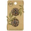 imageDritz Printed 23mm 6 Recycled Leather Buttons 23 mm BeigeCamel 6 Count23 mm