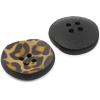 imageDritz Printed 23mm 6 Recycled Leather Buttons 23 mm BeigeCamel 6 Count23 mm