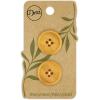 imageDritz Round 18mm BeigeCamel 9 Recycled Paper Buttons 18 mm 9 CountMustard