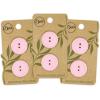 imageDritz Round 18mm Natural 9 Recycled Cotton Buttons 18 mm 9 CountLight Pink