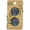 imageDritz Round 20mm Black 9 Recycled Hemp Buttons 20 mm 9 CountDark Blue