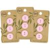 imageDritz Round 18mm Natural 9 Recycled Cotton Buttons 18 mm 9 CountLight Pink