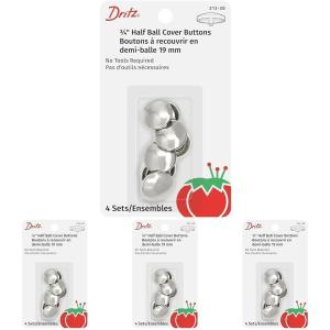 imageDritz 21336 Half Ball Cover Buttons Size 36  78Inch 3SetsSize 30 34Inch Pack of 4