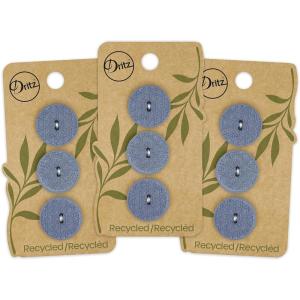 imageDritz Geometric Round 20mm Dark Blue 9 Recycled Hemp Buttons 20 mm 9 CountLight Blue