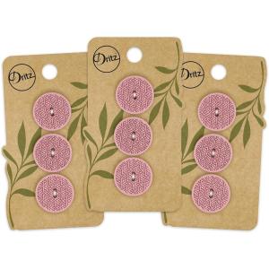 imageDritz Geometric Round 20mm Dark Blue 9 Recycled Hemp Buttons 20 mm 9 CountLight Pink