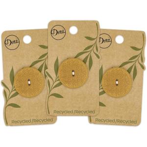 imageDritz Geometric Round 20mm Dark Blue 9 Recycled Hemp Buttons 20 mm 9 CountMustard