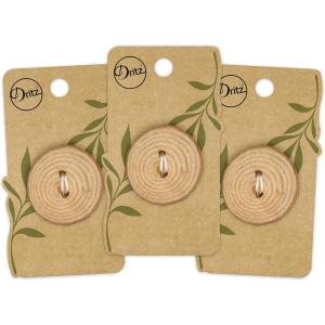 imageDritz Grain Round Light Brown 3 Sustainable Wood Buttons 30mm 1316quot 3 Count