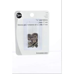 imageDritz NoSew Jean Buttons 1116quot 6Pkg Antique Brass