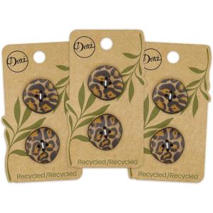 imageDritz Printed 23mm 6 Recycled Leather Buttons 23 mm BeigeCamel 6 Count23 mm