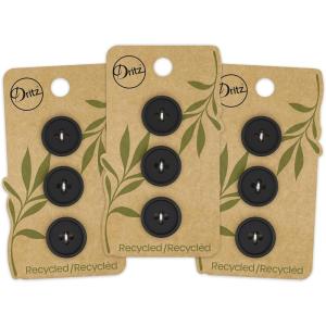imageDritz Round 18mm BeigeCamel 9 Recycled Paper Buttons 18 mm 9 CountBlack