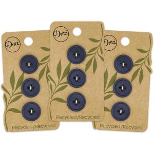 imageDritz Round 18mm BeigeCamel 9 Recycled Paper Buttons 18 mm 9 CountDark Blue