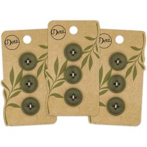 imageDritz Round 18mm BeigeCamel 9 Recycled Paper Buttons 18 mm 9 CountDark Olive