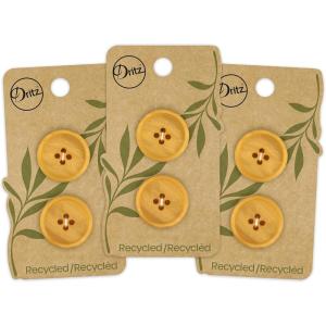 imageDritz Round 18mm BeigeCamel 9 Recycled Paper Buttons 18 mm 9 CountMustard