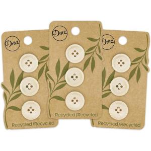 imageDritz Round 18mm BeigeCamel 9 Recycled Paper Buttons 18 mm 9 CountNatural