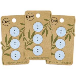 imageDritz Round 18mm Natural 9 Recycled Cotton Buttons 18 mm 9 CountLight Blue