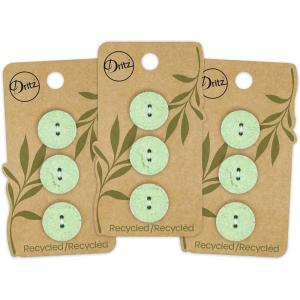 imageDritz Round 18mm Natural 9 Recycled Cotton Buttons 18 mm 9 CountLight Green