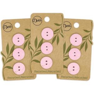 imageDritz Round 18mm Natural 9 Recycled Cotton Buttons 18 mm 9 CountLight Pink