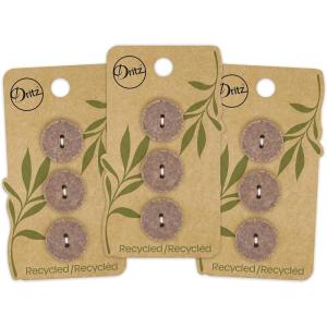 imageDritz Round 18mm Natural 9 Recycled Cotton Buttons 18 mm 9 CountMedium Brown