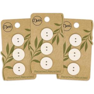 imageDritz Round 18mm Natural 9 Recycled Cotton Buttons 18 mm 9 CountNatural
