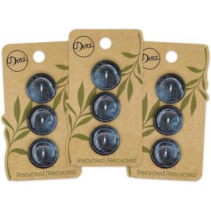 imageDritz Round 20mm Black 9 Recycled Hemp Buttons 20 mm 9 CountDark Blue
