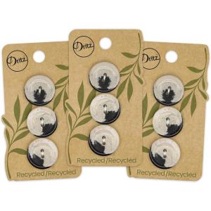 imageDritz Round 20mm Black 9 Recycled Hemp Buttons 20 mm 9 CountMulti
