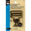 imageDritz 638 Overall Buckles with NoSew Buttons for 114Inch Antique Brass 2Count