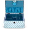 imageDritz Handle on Lid Sewing Basket Blue Retro