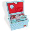 imageDritz Large Kit Aqua Dots Filled Sewing Basket