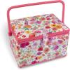 imageDritz Large Kit Pink ampamp Orange Filled Sewing Basket