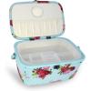 imageDritz Large Oval Blue Floral Sewing Basket