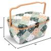 imageDritz Large Oval Sewing Basket Green Patchwork