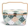 imageDritz Large Oval Sewing Basket Green Patchwork