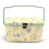 imageDritz Large Oval Yellow Floral Sewing Basket