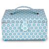 imageDritz Handle on Lid Sewing Basket Blue Retro