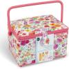 imageDritz Large Kit Pink ampamp Orange Filled Sewing Basket