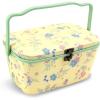 imageDritz Large Oval Yellow Floral Sewing Basket