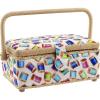 imageDritz Small Thread Sewing Basket Colorful Spools