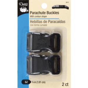imageDritz 511 Contoured Parachute Buckle for 34Inch Strap Black 2Count