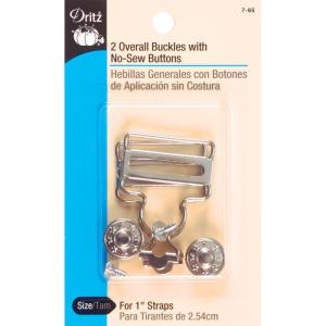 imageDritz 765 Overall Buckles with NoSew Buttons for 1Inch Nickle 2Count  23924