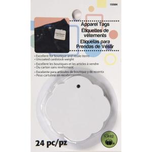 imageDritz 15584 Scalloped Apparel Tags White 24Count
